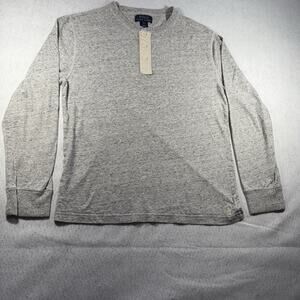 Polo Ralph Lauren Boys Henley Shirt Grey Long Sleeve Size L (14-16) Heathered